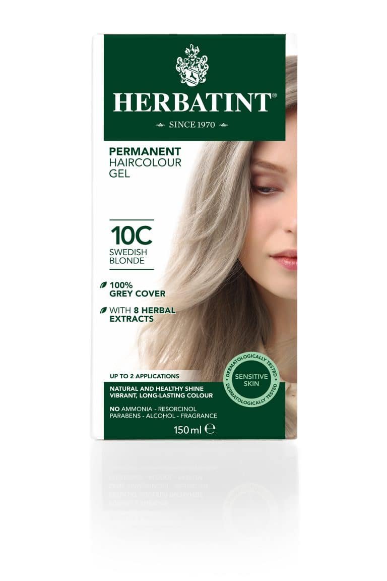Matu krāsa Herbatint 10C Swedish blonde / Zviedru blonda matu krāsa bez amonjaka, Matu krāsa sirmiem matiem