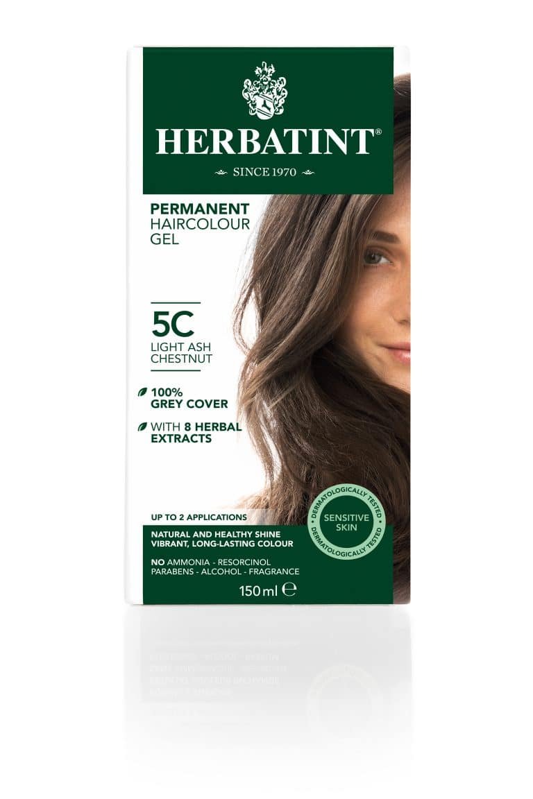 Matu krāsa Herbatint 5C Light ash chestnut / Gaišpelēki kastaņbrūna , matu krāsa bez amonjaka, Matu krāsa sirmiem matiem