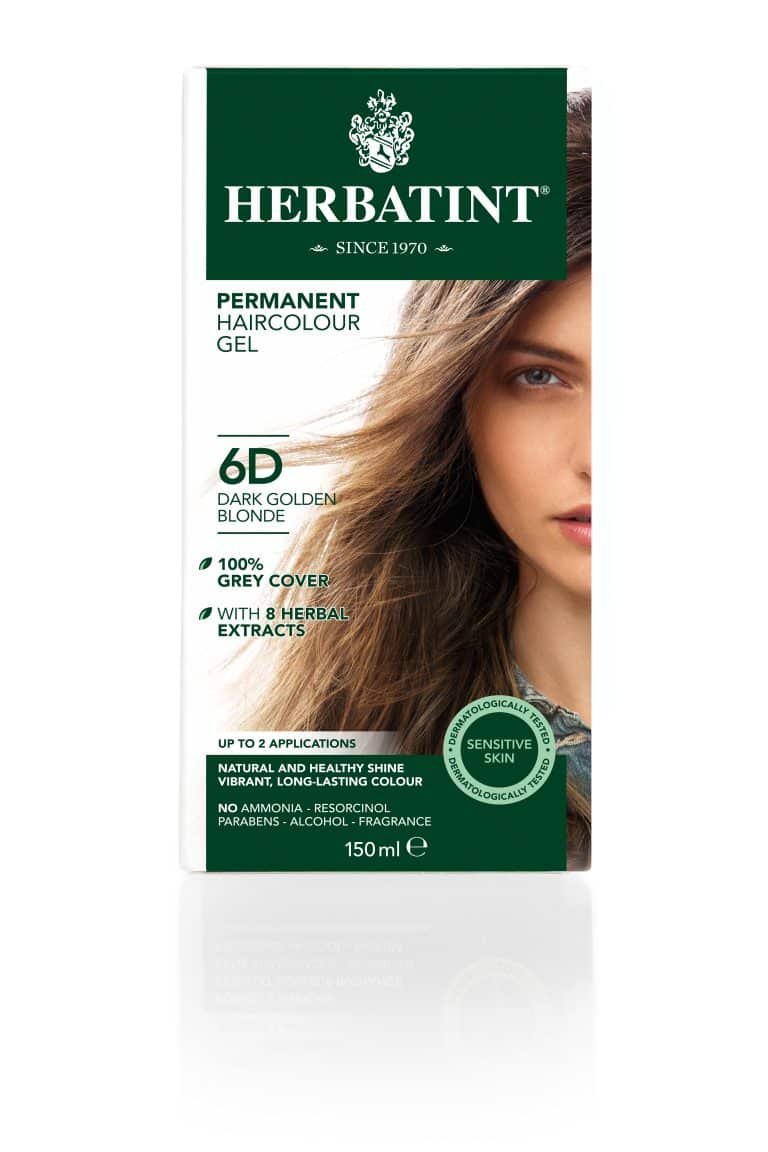 Matu krāsa Herbatint 6D Dark golden blonde / Tumši zeltaini blonda matu krāsa bez amonjaka, Matu krāsa sirmiem matiem