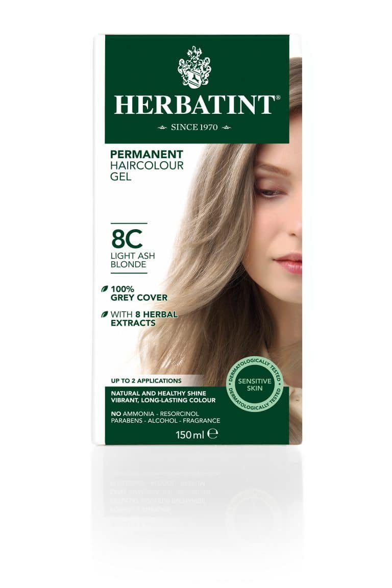 Matu krāsa Herbatint 8C Light ash blonde / Gaiši pelēkblonda matu krāsa bez amonjaka, Matu krāsa sirmiem matiem