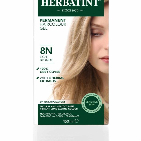 Matu krāsa Herbatint 8N Ligth Blonde / Gaiši blonda , matu krāsa bez amonjaka, Matu krāsa sirmiem matiem