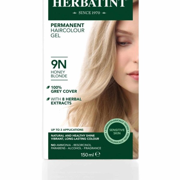 Matu krāsa Herbatint 9N Honey Blonde / Medus blonda, matu krāsa bez amonjaka, Matu krāsa sirmiem matiem.
