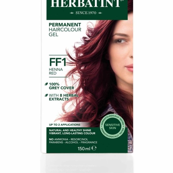Matu krāsa Herbatint FF1 Henna Red / Hennas sarkana, matu krāsa bez amonjaka, Matu krāsa sirmiem matiem