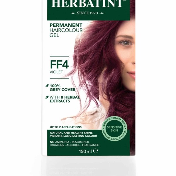 Matu krāsa Herbatint FF4 Violet / Violets Īslaicīga efekta matu krāsa Herbatint, matu krāsa bērniem, tonējoša matu krāsa