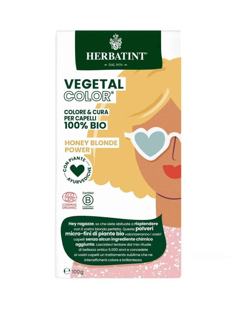 Vegetal Color - Honey blond power / Medus blonda 100 g. Īslaicīga efekta matu krāsa Herbatint, matu krāsa bērniem, tonējoša matu krāsa