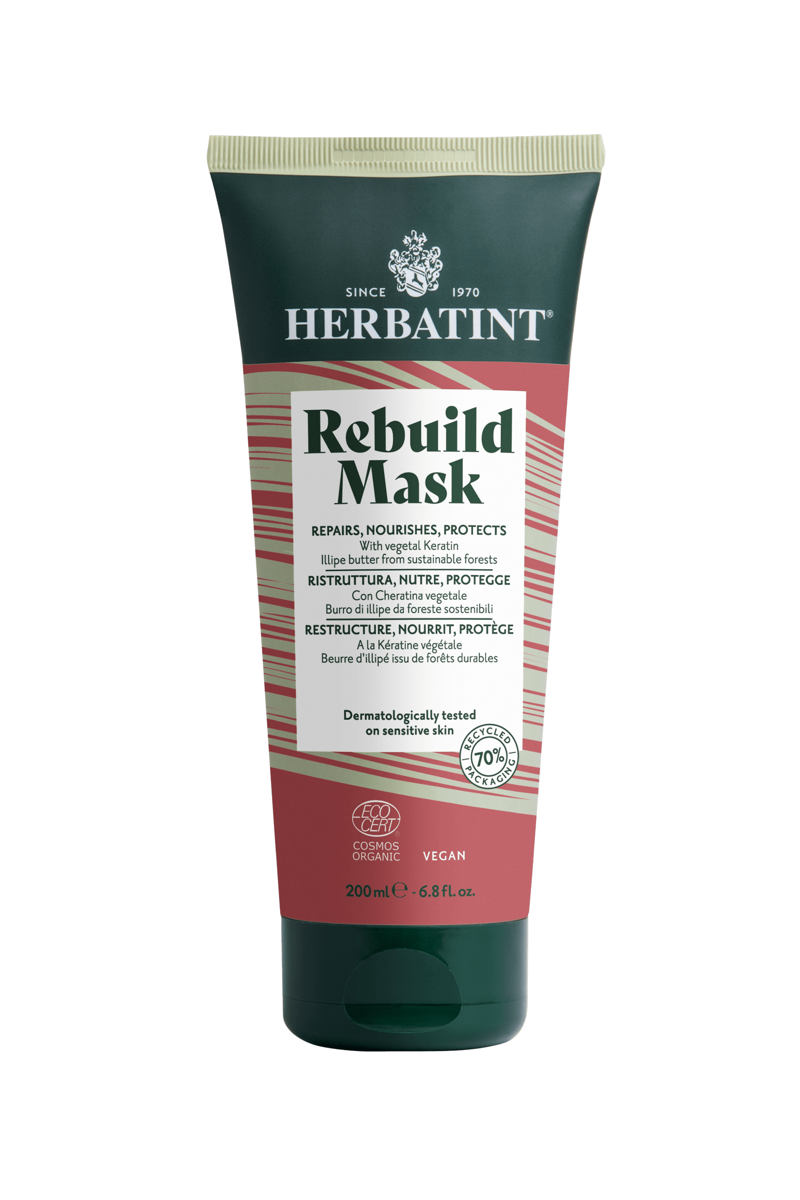 Rebuild mask / Atjaunojoša matu maska no Herbatint. Dabīga matu maska